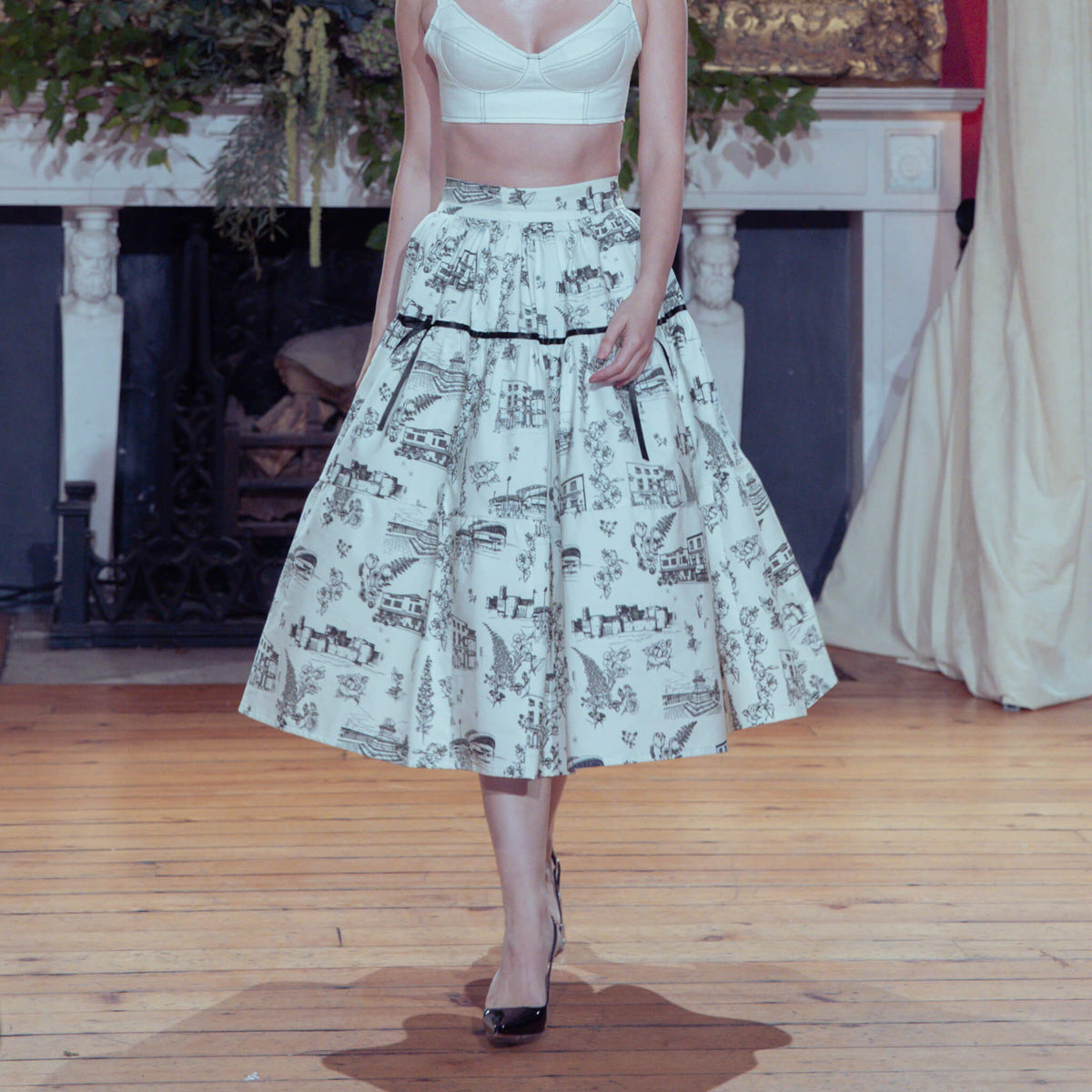 Limerick Toile de Jouy Celia Skirt