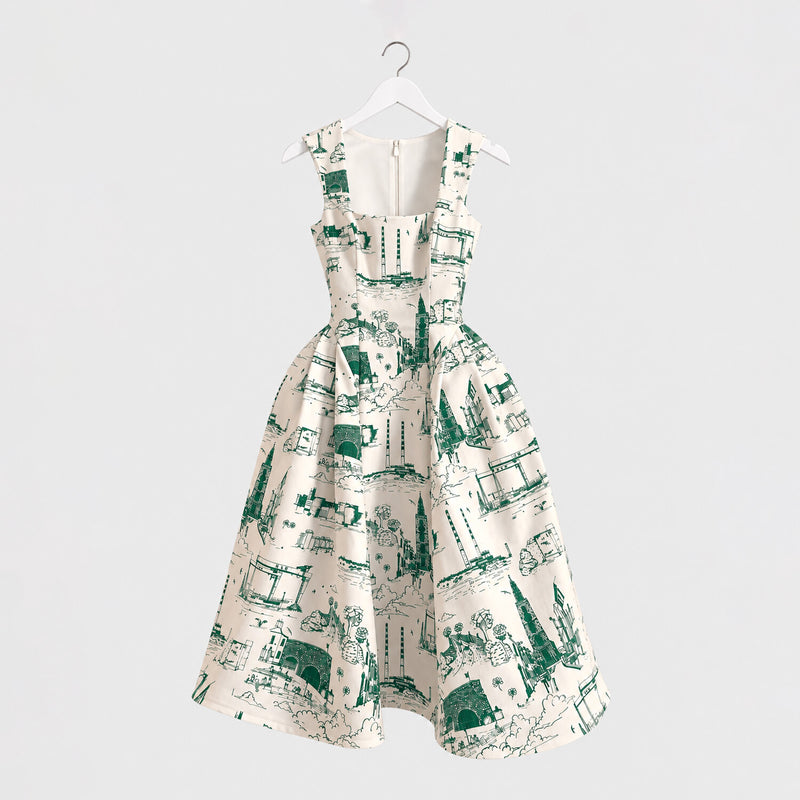 Cities of Ireland Toile de Jouy Rebecca Midi Dress